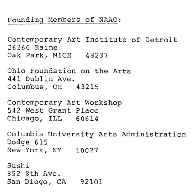 NAAO Founding Members List