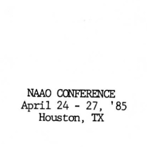 NAAO Houston National Conference, 1985: Jim Covarrubias Panel Remarks