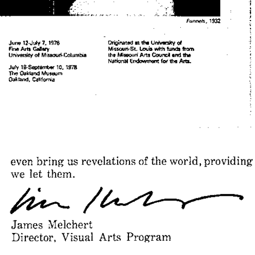 Jim Melchert, Director of the NEA Visual Arts Program, Annual Report 1980