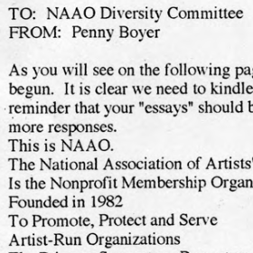 Correspondence with the NAAO Diversity Committee, April-March 1993