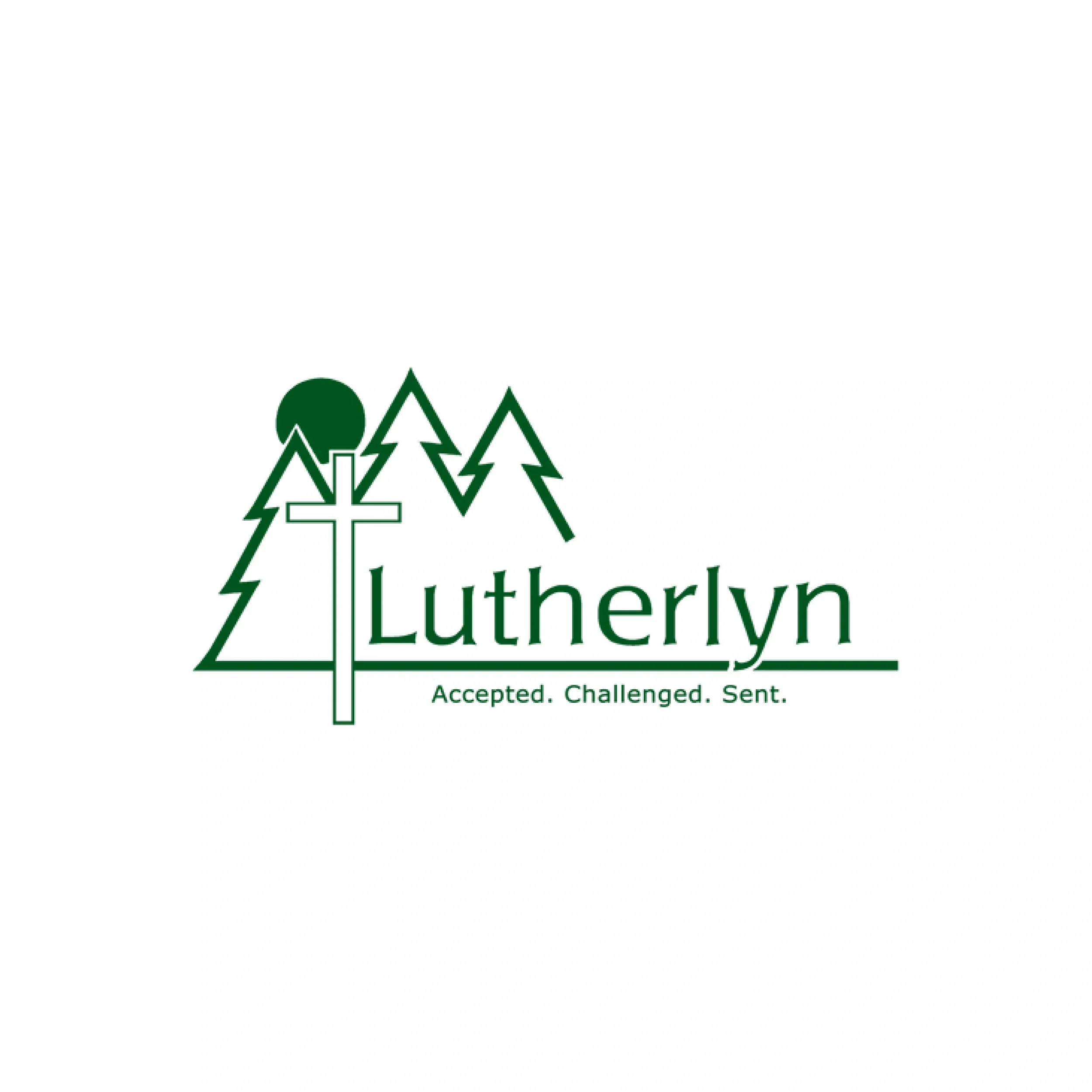 Logo of Lutheran organization featuring stylized trees and a cross, with the words "Lutheran" and the phrase "Accepted. Challenged. Sent." underneath.