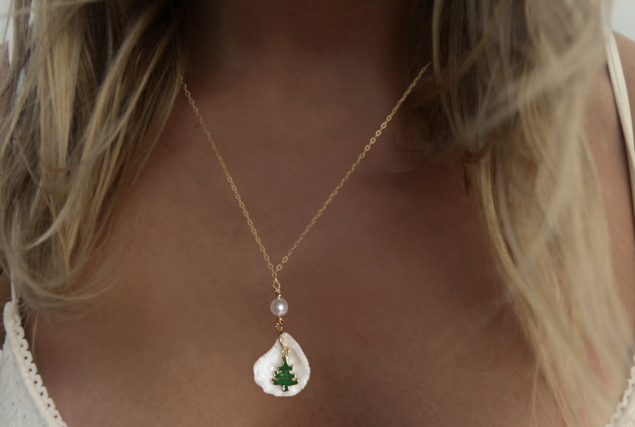 Christmas Tree by the Sea Necklace
