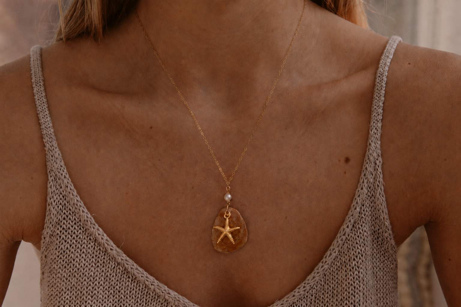 Golden Starfish Necklace