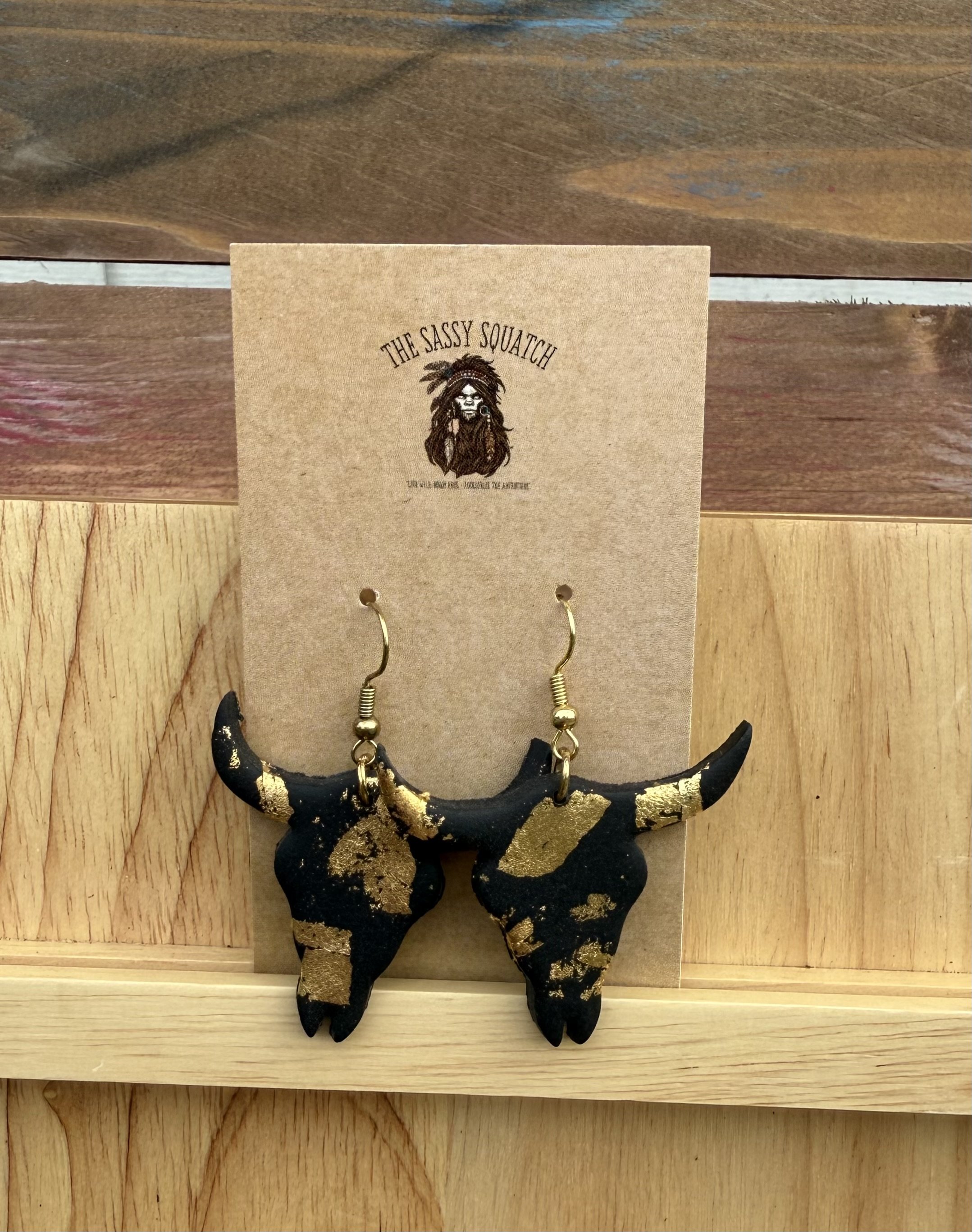 Black & Gold Bullhead Dangles