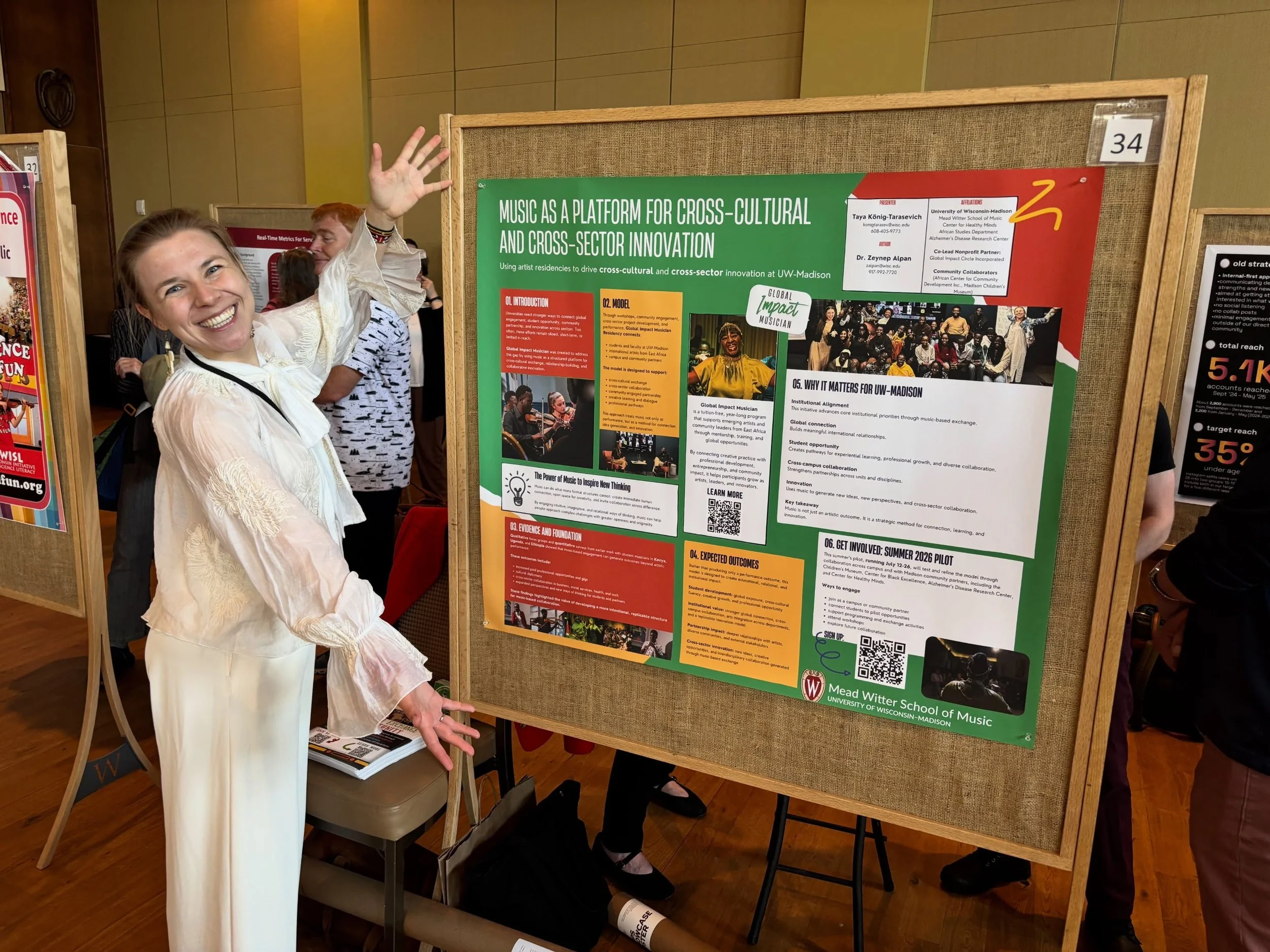 Throwback to good times at the University of Wisconsin-Madison Showcase 2026!

Global Impact Musician Co-Founder, Taya K&ouml;nig-Tarasevich, presented Global Impact Musician as a model for music, cross-cultural exchange, and cross-sector innovation.