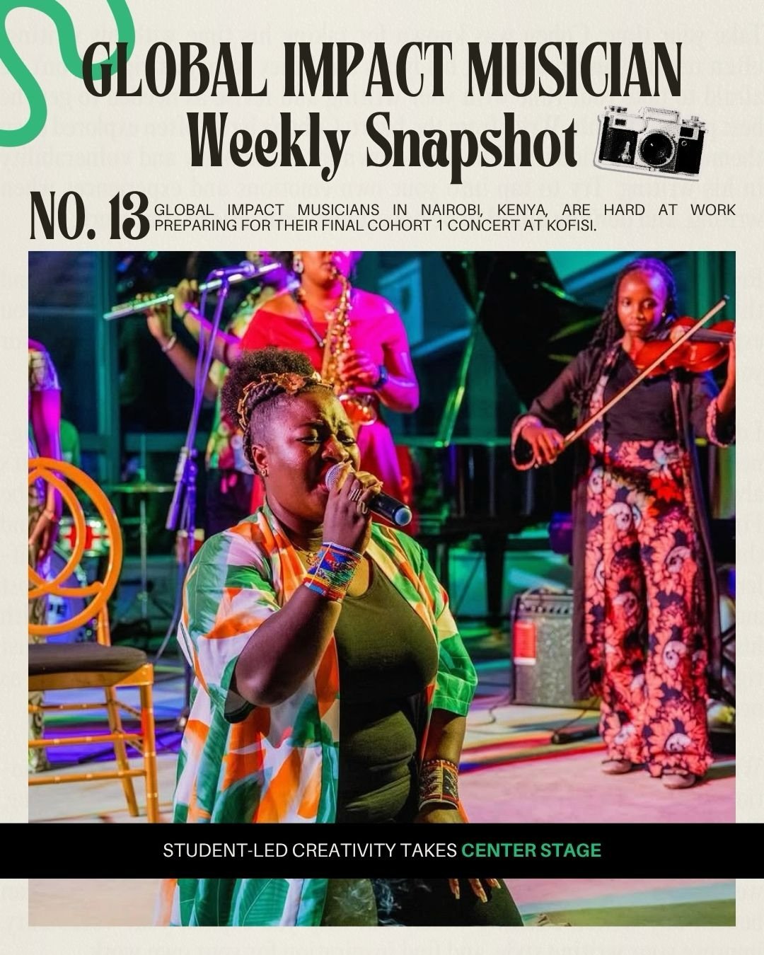 Still thinking about this night! 🎶🎉

Two weeks ago, our Cohort 1 Global Impact Musicians closed their first year with a student-led final concert at KOFISI, bringing together original music, collaboration, improvisation, and so much growth.

We are