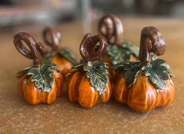The Little Patch of Peculiar Pumpkins (with leaves)