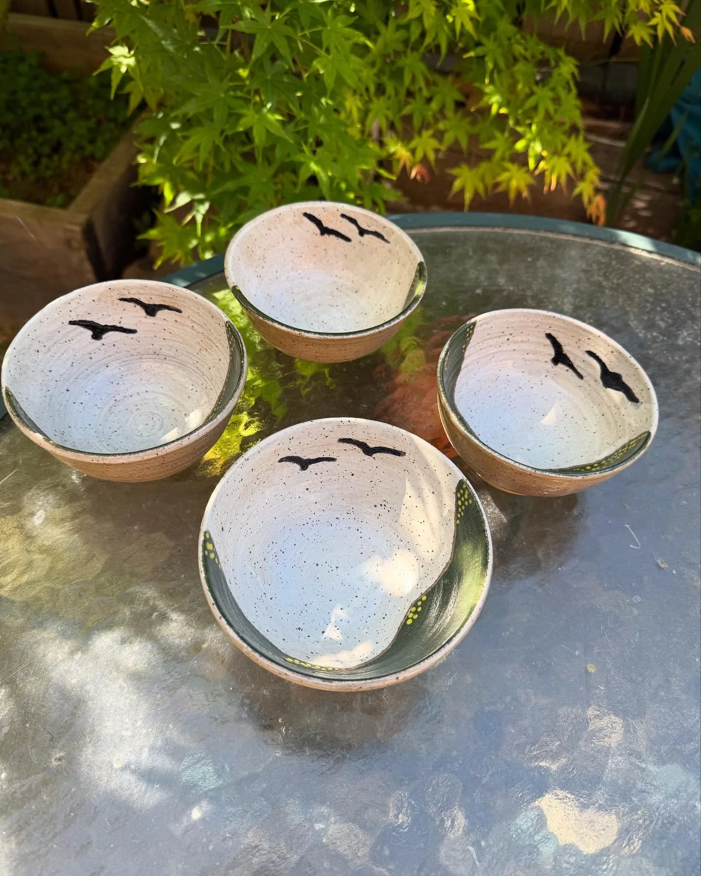 And, some playing around with underglazes. Never sure if it&rsquo;s quite worth all of the additional fussing but they sure are cute ( :