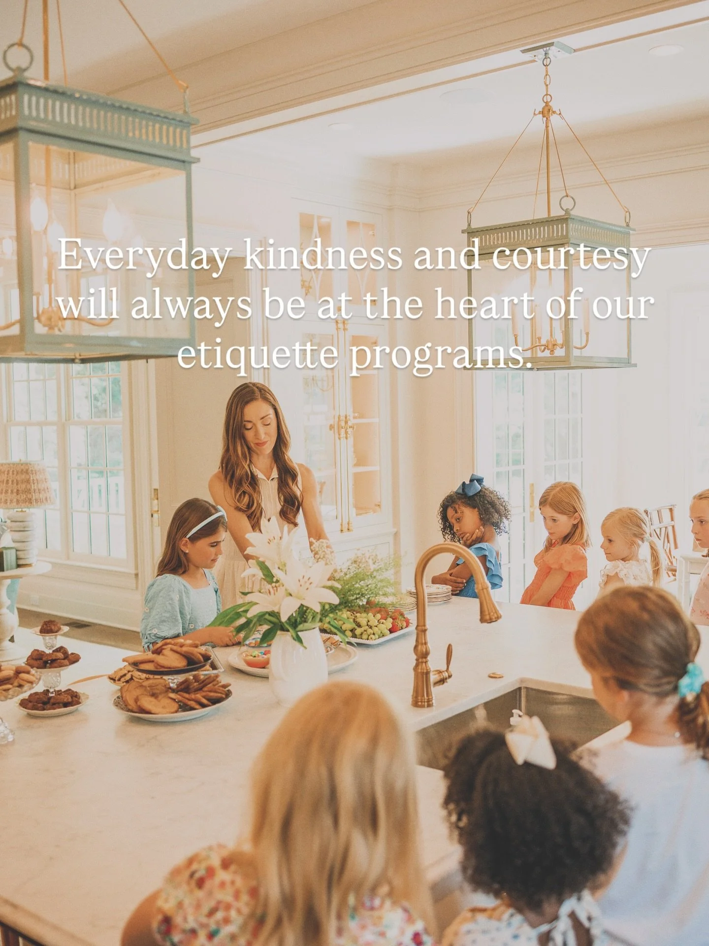Everyday kindness and courtesy will always be the heart of our etiquette programs. 

Do we teach the difference between various forks and prepare students for a multi course meal? Yes. Let&rsquo;s prepare for special occasions. 

But more than the sp