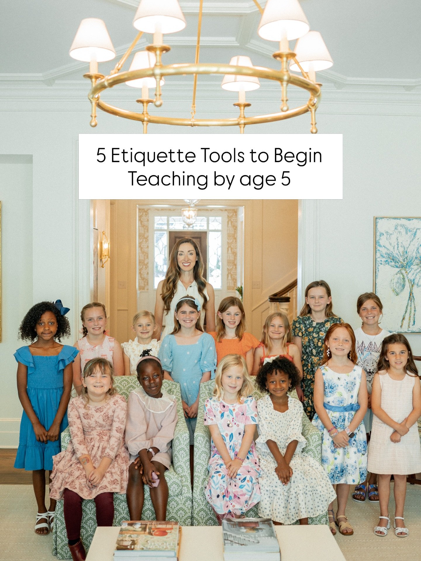 Starting early, simple mannerly habits plant seeds for confidence, kindness, and connection. Here are 5 foundational etiquette tools to begin building by age 5:

1. How To Introduce Themselves &amp; Others - 
Teach your child to say their full name w
