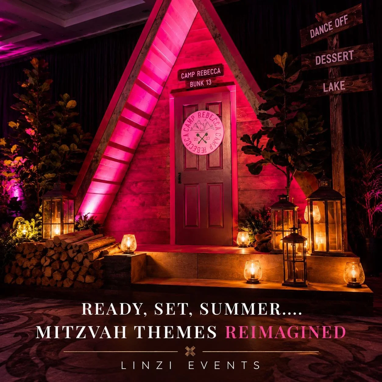 Ready, set,  Summer Camp! 🏕️☀️

We love planning Mitzvah themes &mdash; and a summer camp theme is one of our favorites. Every element is thoughtfully curated to create a celebration that kids absolutely love.

Luxury Mitzvahs, reimagined. Now is th