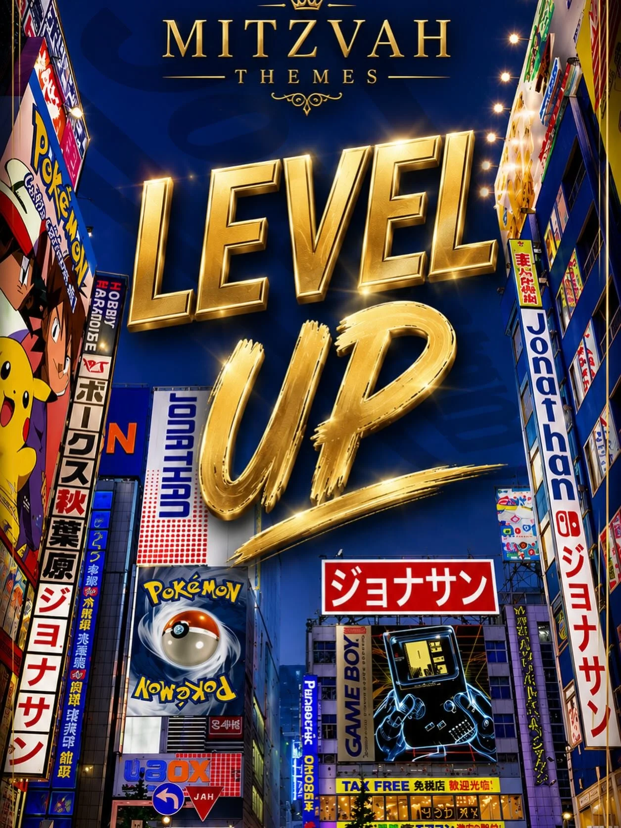 Another one for the Mitzvah Themes files: LEVEL UP 🕹️ Tokyo nights meets gamer dreams. #mitzvahthemes  #luxurymitzvahplanner #barmitzvahthemes #batmitzvahthemes #bocaratonbarmitzvah