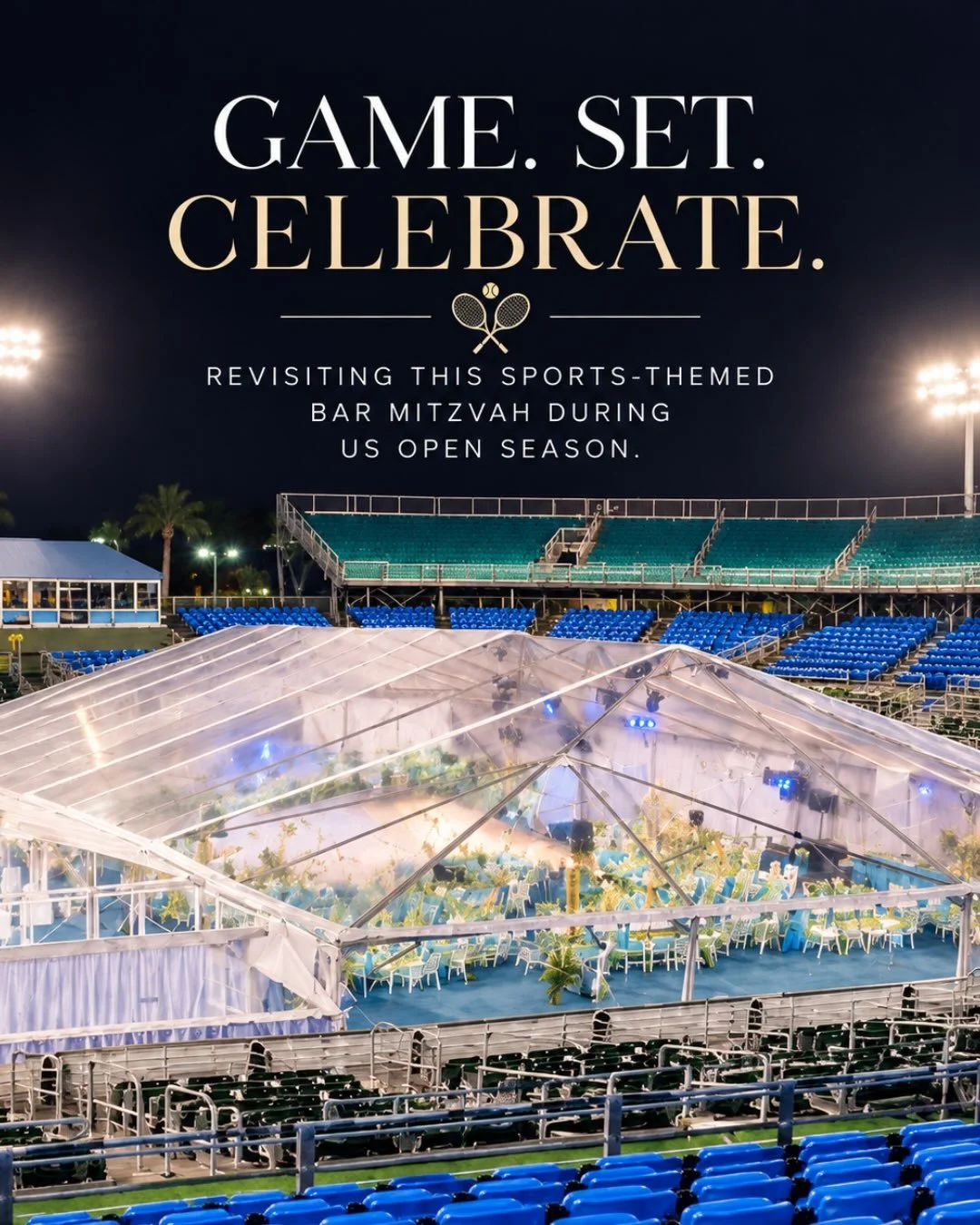 Anyone else watching the US Open right now? 🎾 Feels like the perfect time to revisit one of our favorite tennis-themed Bar Mitzvahs.

Our client&rsquo;s son was a serious tennis player, and when we started talking theme, we didn&rsquo;t want to just