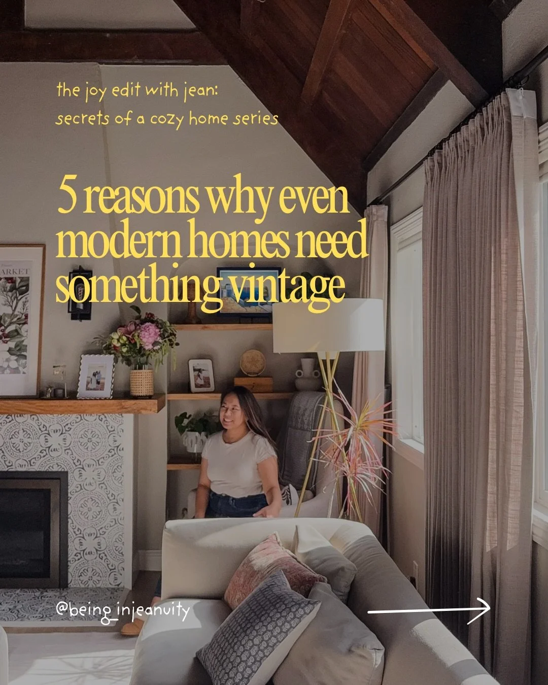 As a cozy home decor creator, here is my hot take: even if your home decor style is modern or contemporary, you should still add something vintage. Whether it&rsquo;s a thrift store find or an estate sale treasure, here are 5 reasons why I think some