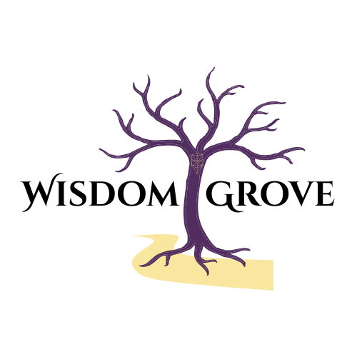 A black background with a purple, leafless tree with roots. A spider web is on the trunk, and a yellow pathway extends from the tree to the bottom right corner.