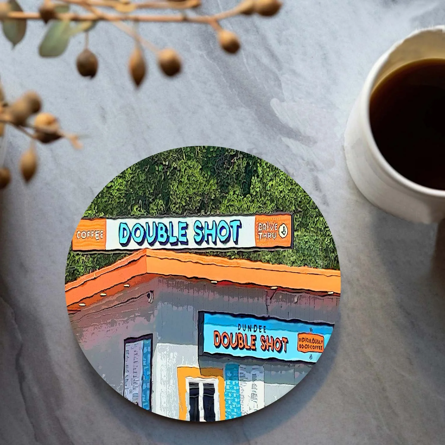 Double Shot Coffee Coaster