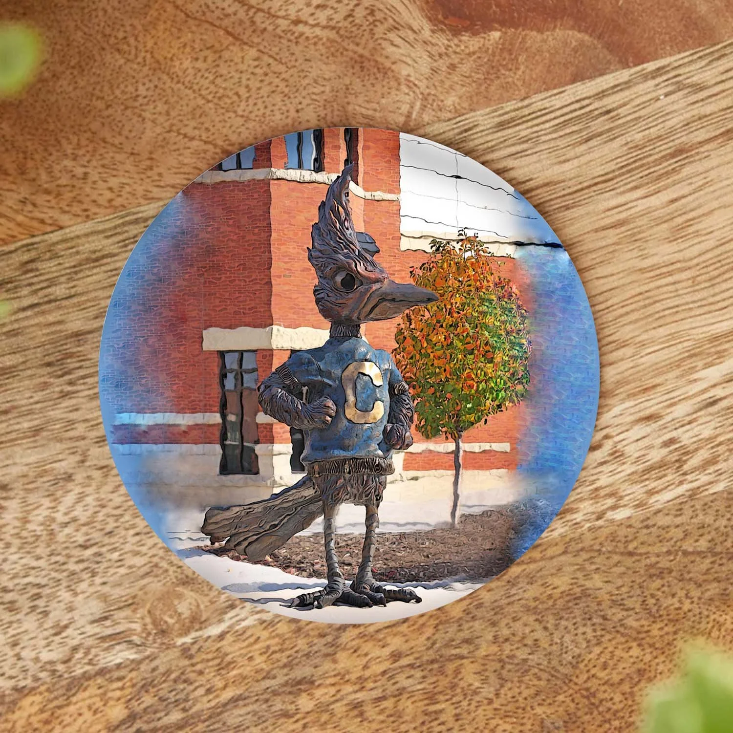 Creighton Billy Bluejay Statue Coaster