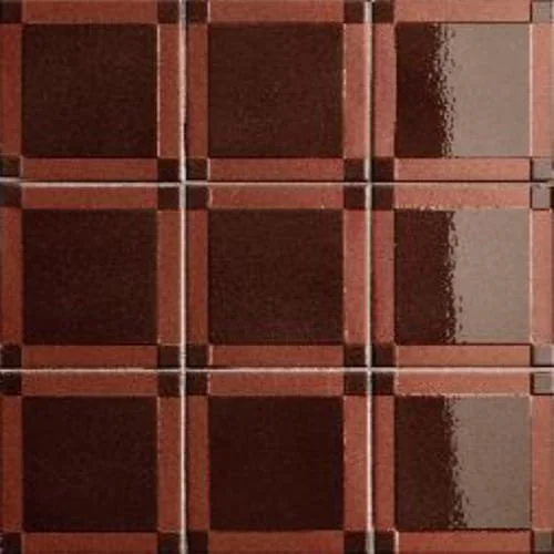 Chocolate porcelain wall tile square pattern layout tonal variation geometric surface