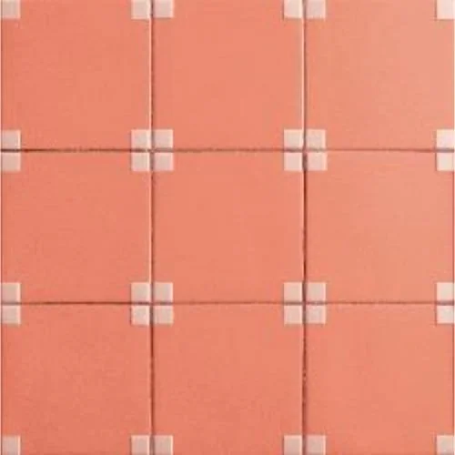 Peach square porcelain wall tile patterned layout geometric grid composition surface design