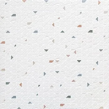   Coriandolo Talco  Micro Multiplem  

 Micro Multiplem, Matte, Geometric, Monochromatic, Recycled Glass and Clay, 12 x 12 in, Handmade, White, 2026 
 