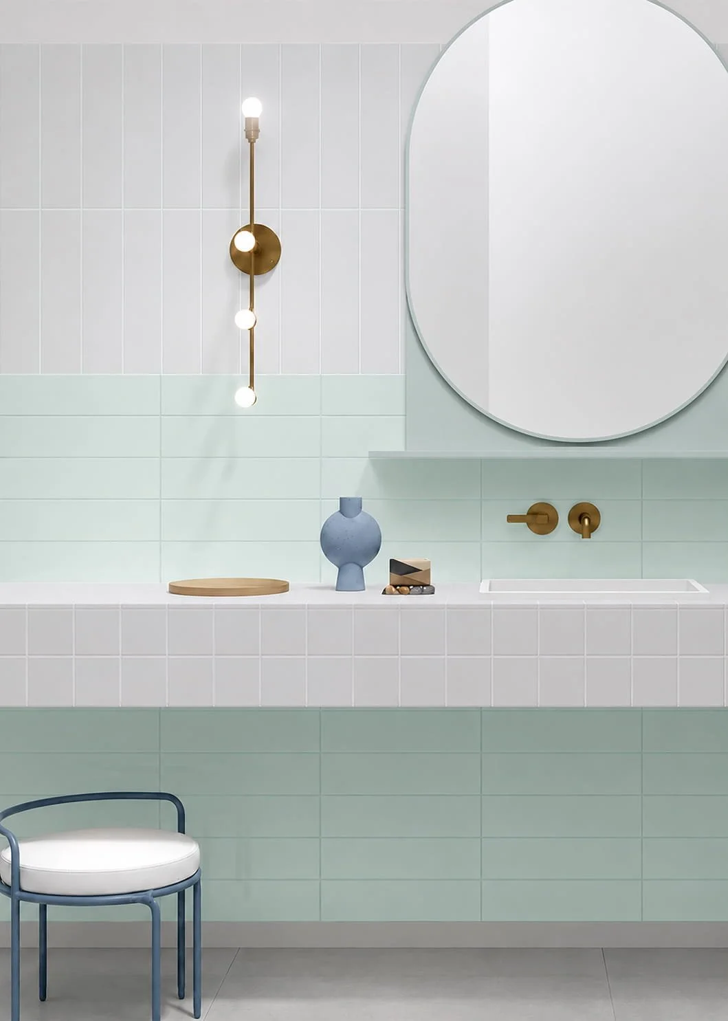 System giada and lilla glazed porcelain wall tile with contemporary architectural design