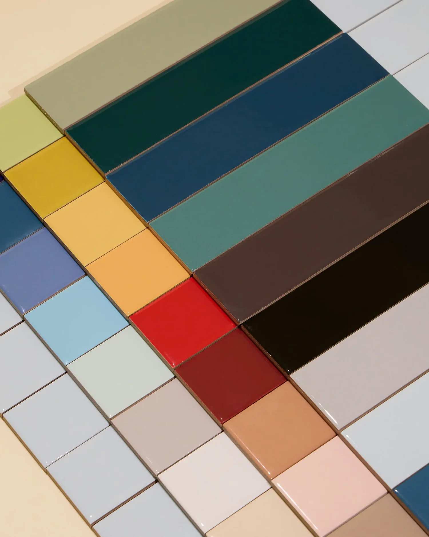 Color palette for the Vogue System Tile collection featuring coordinated neutral and accent tones