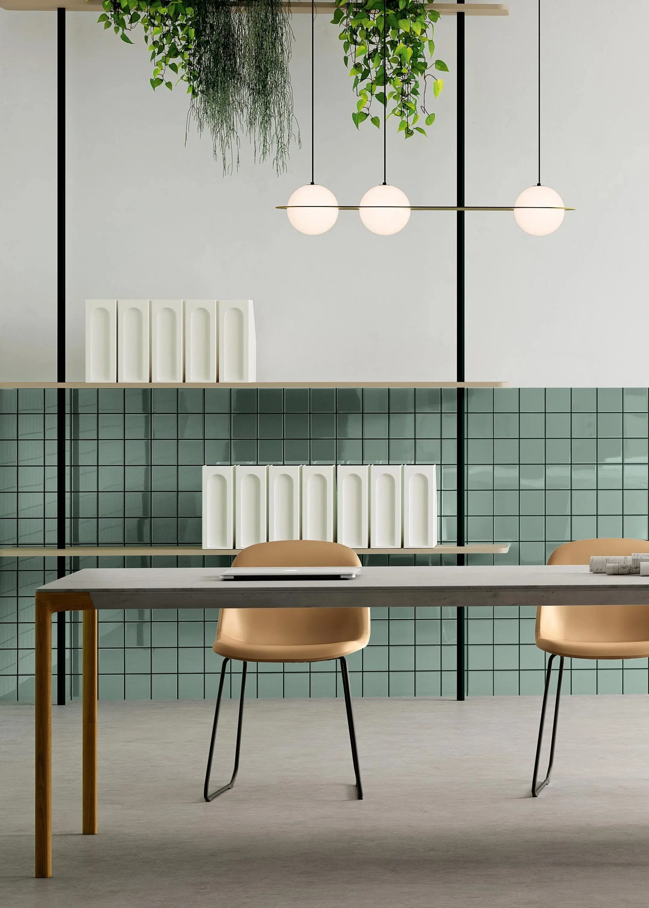 System collection ceramic tiles in Giada, Cipria, Latte, and Rosa colorways by Ispirare