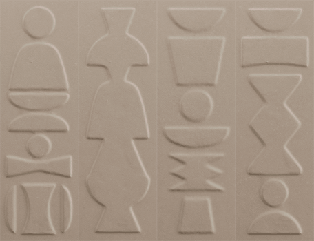   Taupe  Nok Totem  


 Nok, taupe, matte, abstract, textured, ceramic, 3x8 in, 2026 
 