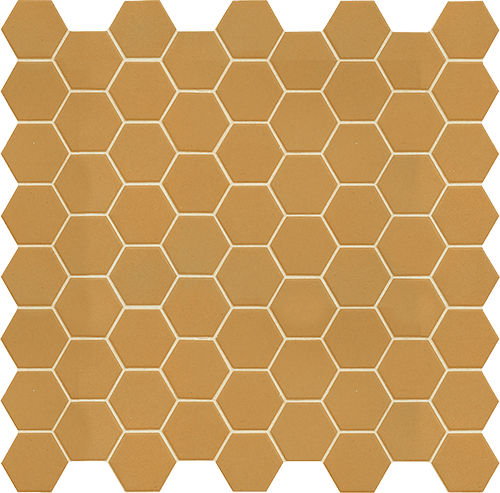   Yellow Corn  Hexa  

 Hexa, Yellow, Matte, Geometric, 2 x 2 in, Porcelain Mosaic, Solid Colour, Monocromatic, Scandi, Dot Mount  
 