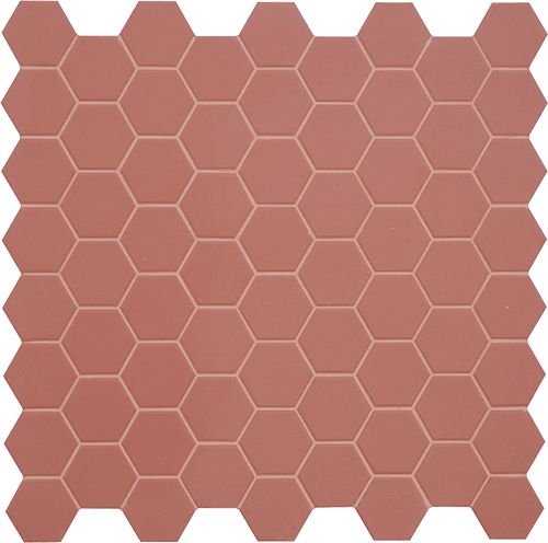   Cherry Pie  Hexa  

 Hexa, Pink, Red, Matte, Geometric, 2 x 2 in, Porcelain Mosaic, Solid Colour, Monocromatic, Scandi, Dot Mount  
 