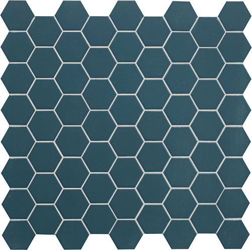   Ocean Wave  Hexa  

 Hexa, Blue, Aqua, Matte, Geometric, 2 x 2 in, Porcelain Mosaic, Solid Colour, Monocromatic, Scandi, Dot Mount  
 