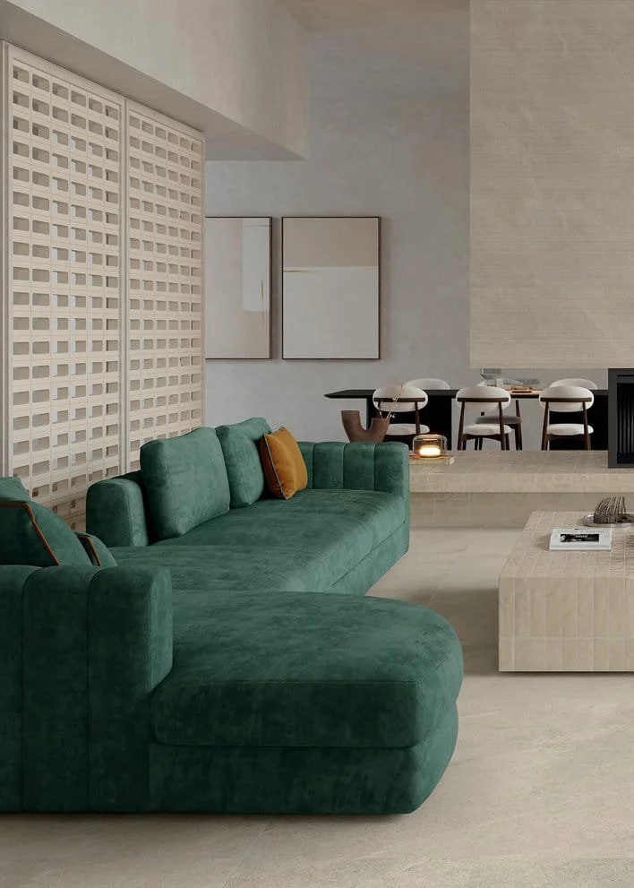 Arialuce Asole terracotta lattice tile creating sculptural architectural screening with light and shadow