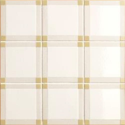 White porcelain wall tile square pattern layout tonal variation minimal surface design
