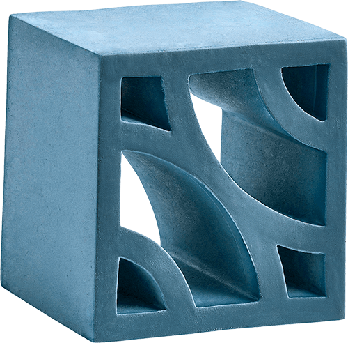   Skyline Blue  Split Blend Deco  

 Split & Fornace, Blend, Deco, Blue, Matte, Geometric, Terracotta, 5 x 5 x 2 in, Handmade, Sicilian, 2026 
 