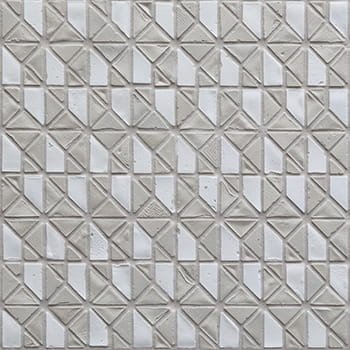   Riso Talco  Micro Multiplem  

 Micro Multiplem, Matte, Geometric, Monochromatic, Recycled Glass and Clay, 12 x 12 in, Handmade, Grey, White, 2026 
 
