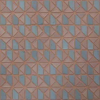   Salmone Cenere  Micro Multiplem  

 Micro Multiplem, Mosaico Micro, Matte, Geometric, Monochromatic, Recycled Glass and Clay, 12 x 12 in, Handmade, Red, Pink, Gray, Blue, 2026 
 