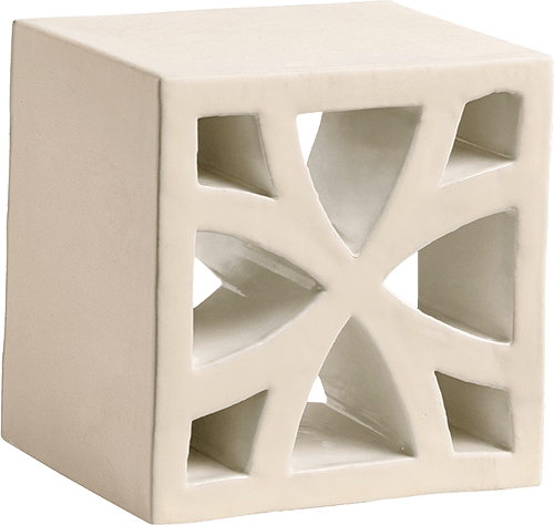   Soft Ivory  Split Blend Flo  

 Split & Fornace, Blend, Flo, Cream, Beige, White, Matte, Geometric, Terracotta, 5 x 5 x 2 in, Handmade, Sicilian, 2026 
 
