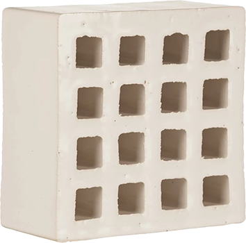   Petruse Glassa  Arialuce  

 Arialuce, White, Cream, Glossy, Geometric, 5 x 5 x 2 in, Glazed, Terracotta, Brick, Blocks, Handmade, Breezeblock  