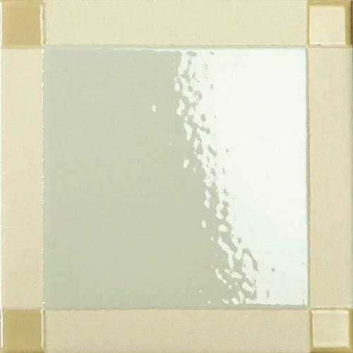 Sage green square porcelain wall tile dash pattern linear grid glossy finish