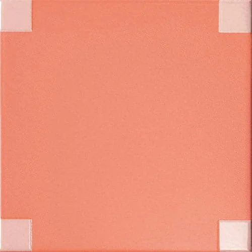 Peach square porcelain wall tile dot pattern geometric grid glossy finish