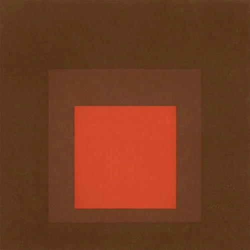 Homage to the Square painting nested squares with warm color gradient Josef Albers