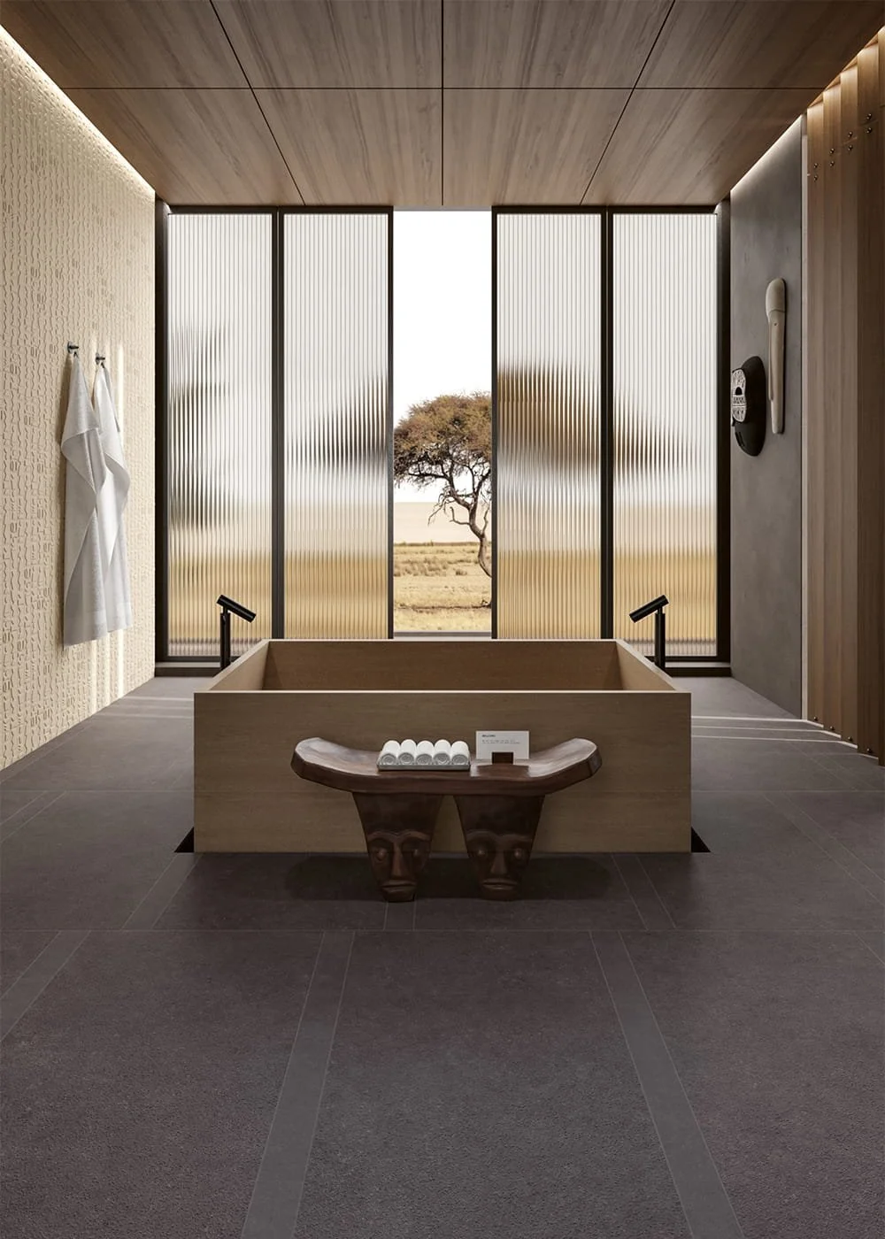 Nok ebony porcelain floor tile contemporary minimalist architectural interior design