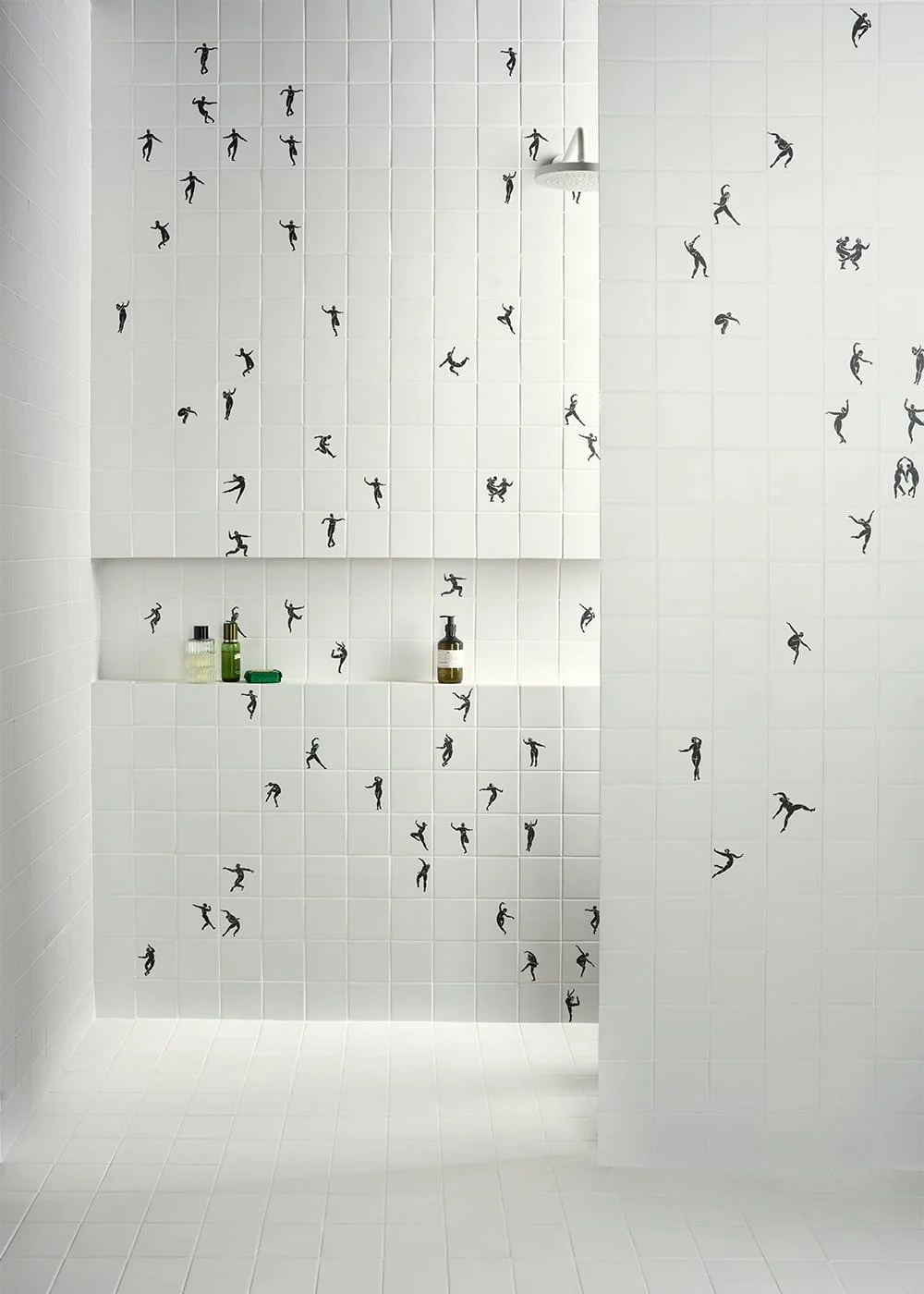 Dance decorative porcelain wall tiles minimalist figure pattern modern bathroom design