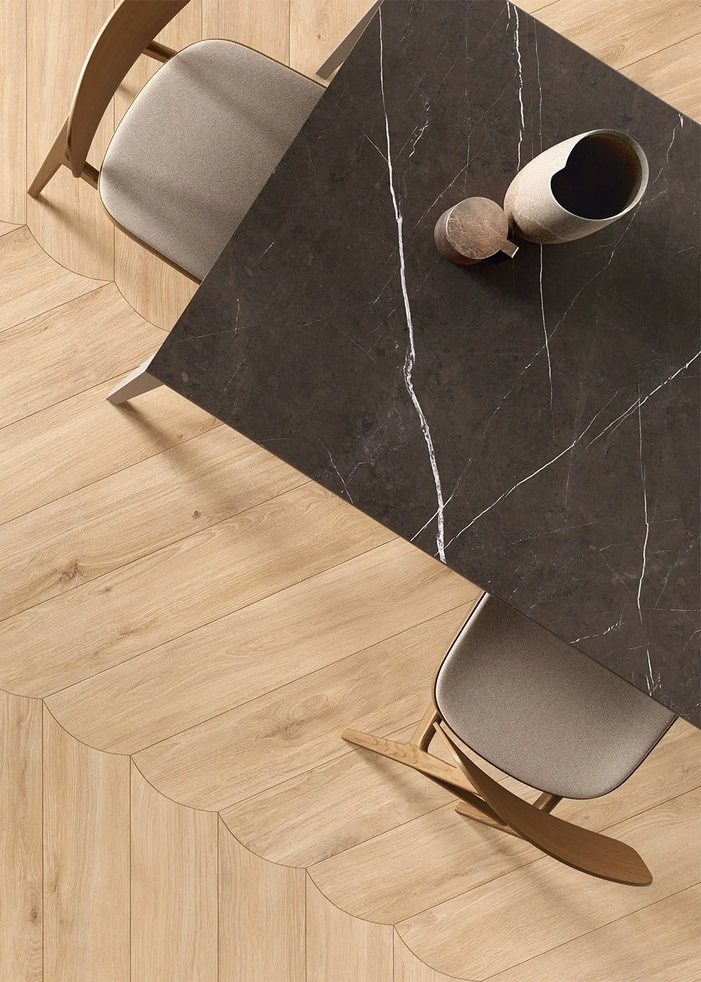 Porcelain tile in light oak tone from Cocoon Arch, ideal for modern minimalist homes.