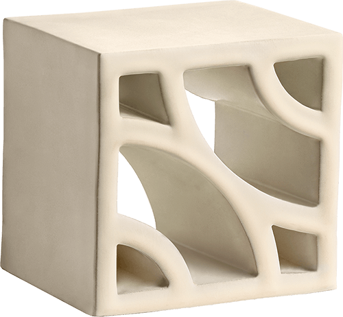   Soft Ivory  Split Blend Deco  

 Split & Fornace, Blend, Deco, Cream, Beige, White, Matte, Geometric, Terracotta, 5 x 5 x 2 in,  Handmade, Sicilian, 2026 
 