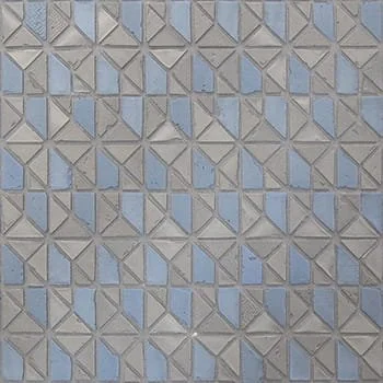  Cenere Avio  Micro Multiplem  

 Micro Multiplem, Matte, Geometric, Monochromatic, Recycled Glass and Clay, 12 x 12 in, Handmade, Grey, Blue, 2026  
 