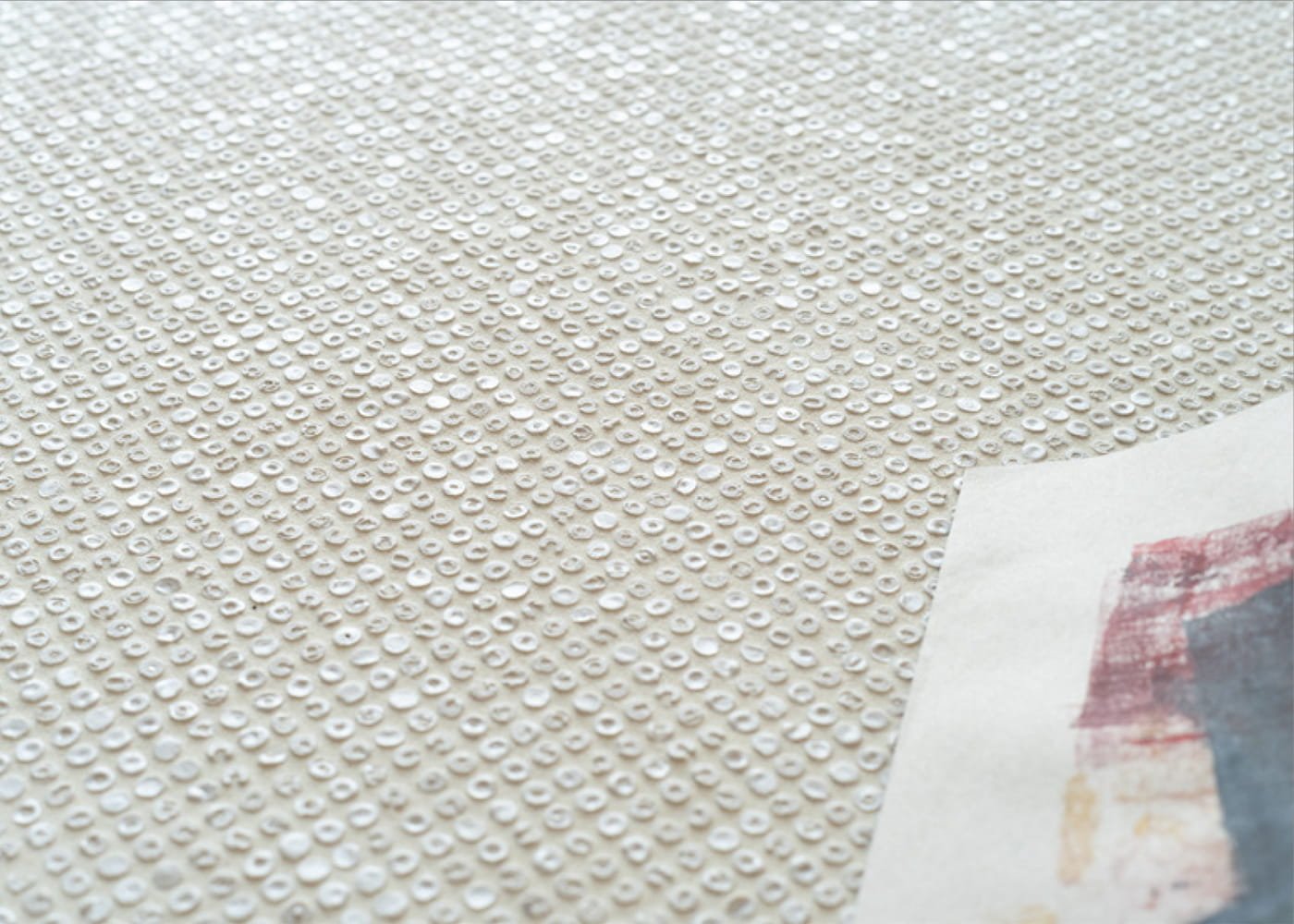 Ivory recycled glass mosaic tile subtle geometric texture modern interior surface