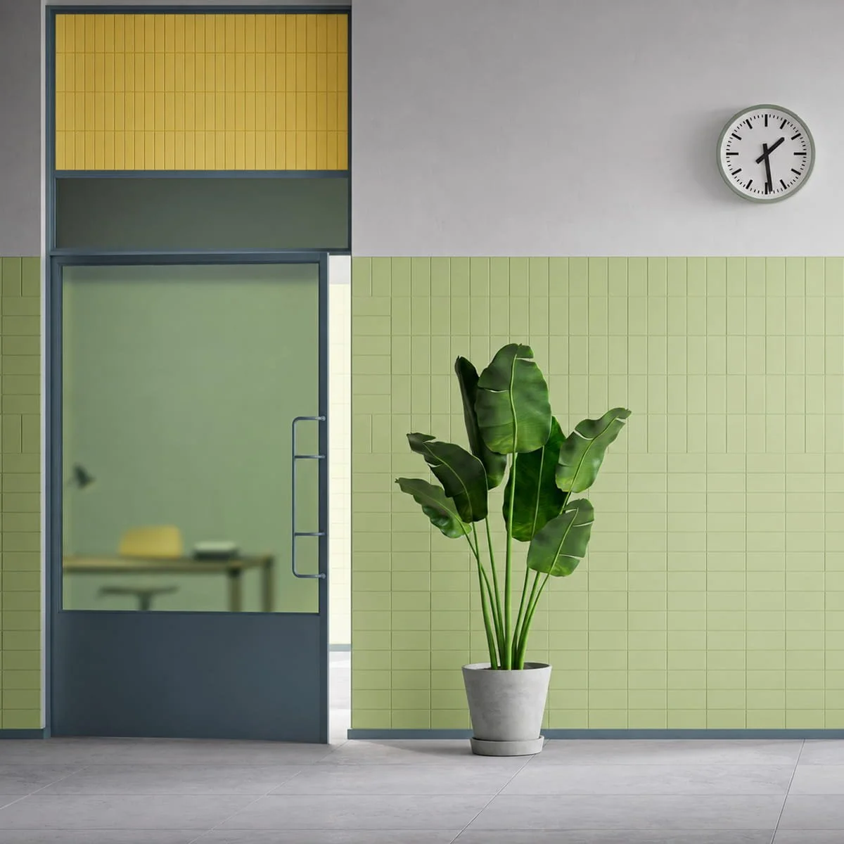 System Cedro and Pistacchio glazed porcelain wall tile with contemporary architectural design