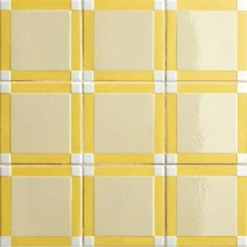 Citron porcelain wall tile square pattern layout tonal variation bright surface design