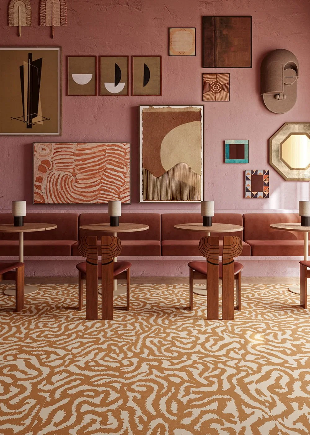 Nok Snake terra decorative porcelain tile abstract organic pattern matte surface
